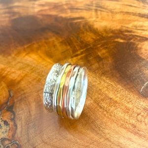 Silver meditation/spinner ring.